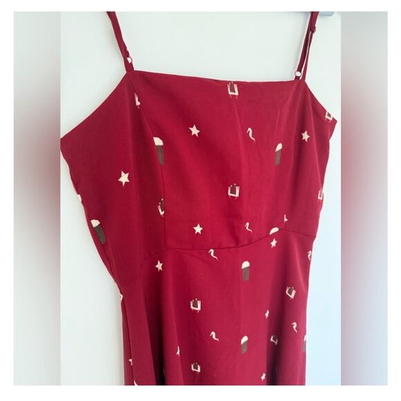 Elegant Red Women's Dress, size S-M - Picture 3 of 5
